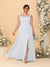 A-Line/Princess Square Neck Sleeveless Plus Size Bridesmaid Dresses With Side Slit & Ruffles
