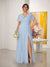 A-Line/Princess V-Neck Short Sleeves Plus Size Bridesmaid Dresses With Side Slit