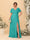 A-Line/Princess V-Neck Short Sleeves Plus Size Bridesmaid Dresses With Side Slit
