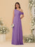 A-Line/Princess One-Shoulder Floor-Length Bridesmaid Dresses With Watteau Train