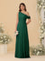 A-Line/Princess One-Shoulder Floor-Length Bridesmaid Dresses With Watteau Train