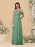 A-Line/Princess One-Shoulder Floor-Length Bridesmaid Dresses With Watteau Train