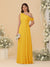 A-Line/Princess One-Shoulder Floor-Length Bridesmaid Dresses With Watteau Train
