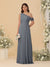A-Line/Princess One-Shoulder Floor-Length Bridesmaid Dresses With Watteau Train