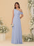 A-Line/Princess One-Shoulder Floor-Length Bridesmaid Dresses With Watteau Train