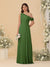 A-Line/Princess One-Shoulder Floor-Length Bridesmaid Dresses With Watteau Train