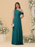 A-Line/Princess One-Shoulder Floor-Length Bridesmaid Dresses With Watteau Train
