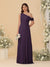 A-Line/Princess One-Shoulder Floor-Length Bridesmaid Dresses With Watteau Train