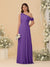 A-Line/Princess One-Shoulder Floor-Length Bridesmaid Dresses With Watteau Train