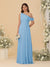 A-Line/Princess One-Shoulder Floor-Length Bridesmaid Dresses With Watteau Train