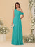 A-Line/Princess One-Shoulder Floor-Length Bridesmaid Dresses With Watteau Train