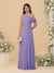 A-Line/Princess One-Shoulder Floor-Length Bridesmaid Dresses With Watteau Train