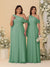 A-Line/Princess One-Shoulder Floor-Length Plus Size Bridesmaid Dresses With Watteau Train