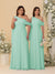 A-Line/Princess One-Shoulder Floor-Length Plus Size Bridesmaid Dresses With Watteau Train