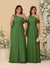 A-Line/Princess One-Shoulder Floor-Length Plus Size Bridesmaid Dresses With Watteau Train