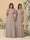 A-Line/Princess One-Shoulder Floor-Length Plus Size Bridesmaid Dresses With Watteau Train