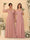 A-Line/Princess V-Neck Spaghetti Straps Chiffon Ruched  Bridesmaid Dresses