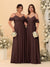 A-Line/Princess V-Neck Spaghetti Straps Chiffon Ruched  Bridesmaid Dresses