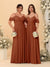 A-Line/Princess V-Neck Spaghetti Straps Chiffon Ruched  Bridesmaid Dresses