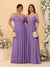 A-Line/Princess V-Neck Spaghetti Straps Chiffon Ruched  Bridesmaid Dresses