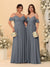 A-Line/Princess V-Neck Spaghetti Straps Chiffon Ruched  Bridesmaid Dresses