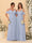 A-Line/Princess V-Neck Spaghetti Straps Chiffon Ruched  Bridesmaid Dresses
