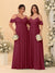 A-Line/Princess V-Neck Spaghetti Straps Chiffon Ruched  Bridesmaid Dresses