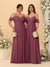 A-Line/Princess V-Neck Spaghetti Straps Chiffon Ruched  Bridesmaid Dresses