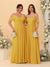 A-Line/Princess V-Neck Spaghetti Straps Chiffon Ruched  Bridesmaid Dresses