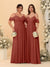 A-Line/Princess V-Neck Spaghetti Straps Chiffon Ruched  Bridesmaid Dresses