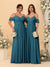 A-Line/Princess V-Neck Spaghetti Straps Chiffon Ruched  Bridesmaid Dresses