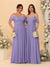 A-Line/Princess V-Neck Spaghetti Straps Chiffon Ruched  Bridesmaid Dresses