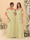 A-Line/Princess V-Neck Spaghetti Straps Chiffon Ruched  Bridesmaid Dresses