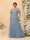 A-Line/Princess V-Neck Spaghetti Straps Chiffon Ruched Plus Size Bridesmaid Dresses