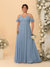 A-Line/Princess V-Neck Spaghetti Straps Chiffon Ruched Plus Size Bridesmaid Dresses