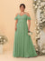 A-Line/Princess V-Neck Spaghetti Straps Chiffon Ruched Plus Size Bridesmaid Dresses