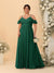 A-Line/Princess V-Neck Spaghetti Straps Chiffon Ruched Plus Size Bridesmaid Dresses