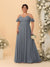 A-Line/Princess V-Neck Spaghetti Straps Chiffon Ruched Plus Size Bridesmaid Dresses