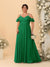A-Line/Princess V-Neck Spaghetti Straps Chiffon Ruched Plus Size Bridesmaid Dresses