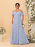 A-Line/Princess V-Neck Spaghetti Straps Chiffon Ruched Plus Size Bridesmaid Dresses