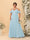 A-Line/Princess V-Neck Spaghetti Straps Chiffon Ruched Plus Size Bridesmaid Dresses