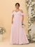 A-Line/Princess V-Neck Spaghetti Straps Chiffon Ruched Plus Size Bridesmaid Dresses