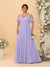 A-Line/Princess V-Neck Spaghetti Straps Chiffon Ruched Plus Size Bridesmaid Dresses