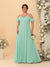 A-Line/Princess V-Neck Spaghetti Straps Chiffon Ruched Plus Size Bridesmaid Dresses