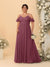 A-Line/Princess V-Neck Spaghetti Straps Chiffon Ruched Plus Size Bridesmaid Dresses