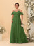 A-Line/Princess V-Neck Spaghetti Straps Chiffon Ruched Plus Size Bridesmaid Dresses