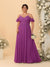 A-Line/Princess V-Neck Spaghetti Straps Chiffon Ruched Plus Size Bridesmaid Dresses