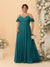 A-Line/Princess V-Neck Spaghetti Straps Chiffon Ruched Plus Size Bridesmaid Dresses
