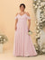 A-Line/Princess V-Neck Spaghetti Straps Chiffon Ruched Plus Size Bridesmaid Dresses