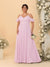 A-Line/Princess V-Neck Spaghetti Straps Chiffon Ruched Plus Size Bridesmaid Dresses